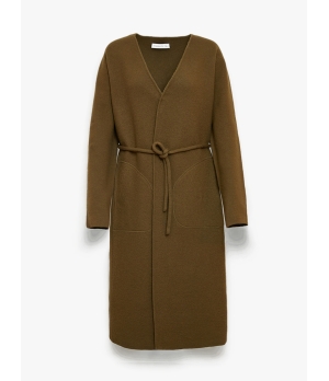 CHAMBRE DE FAN Boiled-Wool Pocketed Maxi Coat Olive