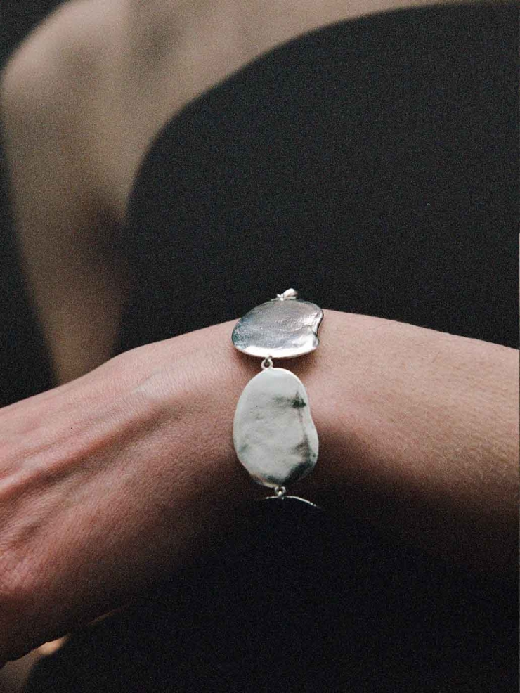 Silver Nutshell Sequence Bracelet