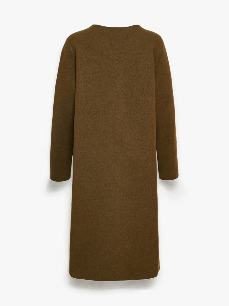 CHAMBRE DE FAN Boiled-Wool Pocketed Maxi Coat Olive