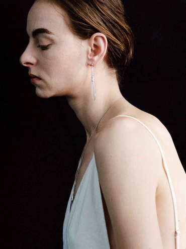 Silver Heirloom Earrings with Grey Agate