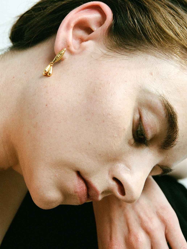 Gold Sprout Earrings