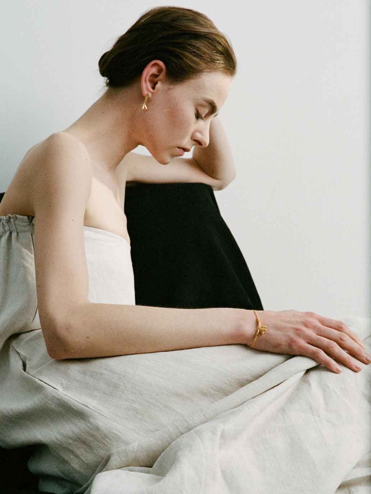 Gold Sprout Earrings