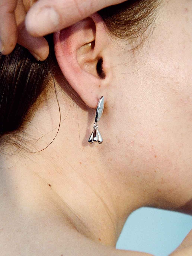 Silver Sprout Earrings
