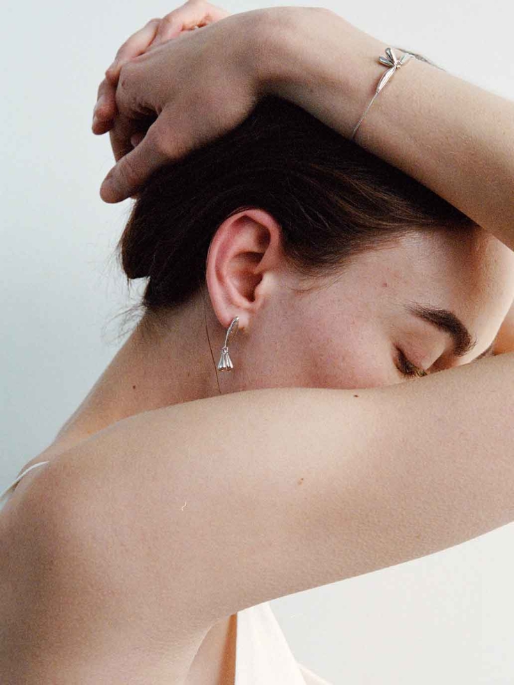 Silver Sprout Earrings