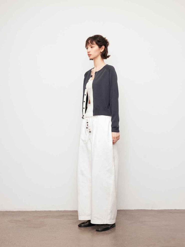 Grey Colorblock Crewneck Cardigan