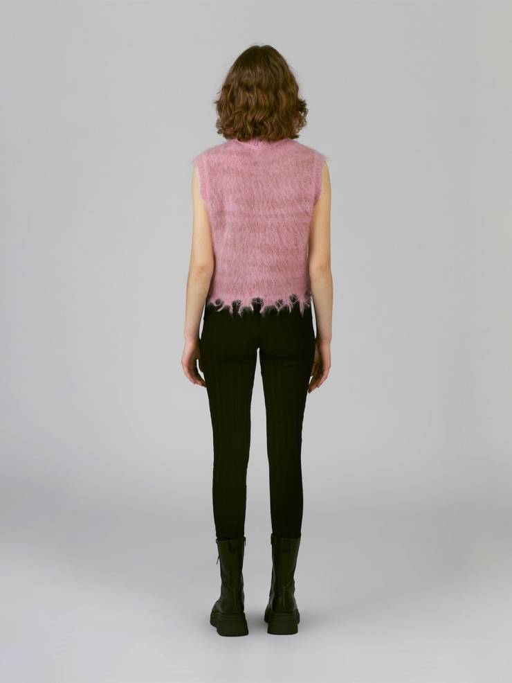CHAMBRE DE FAN Brushed Mohair Vest Green