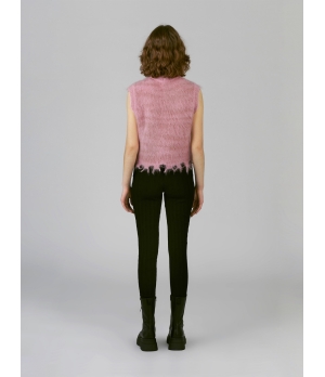 CHAMBRE DE FAN Brushed Mohair Vest Green