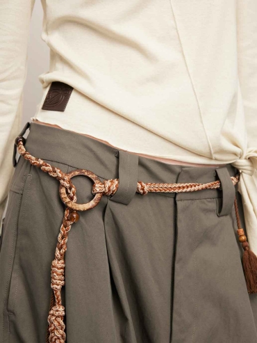 Grey Relaxed Tapered Wide-Leg Pants