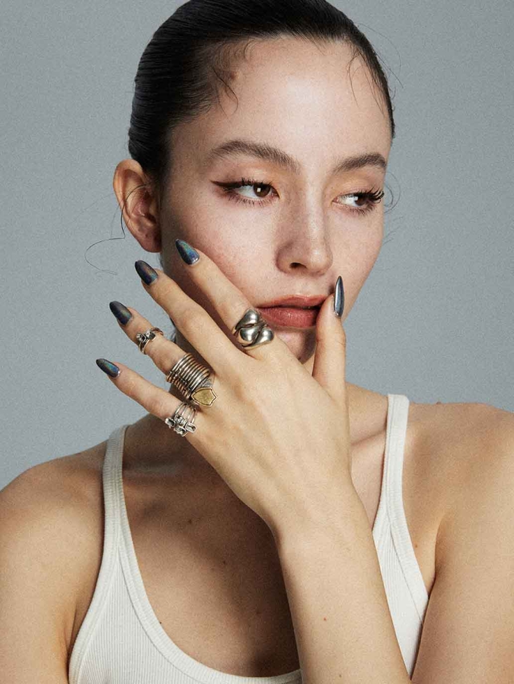 Vintage Silver Square Zircon Ring