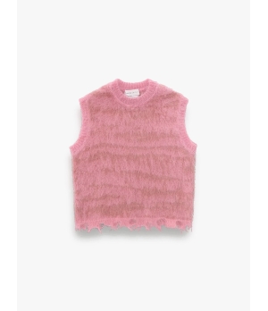 CHAMBRE DE FAN Brushed Mohair Vest Pink