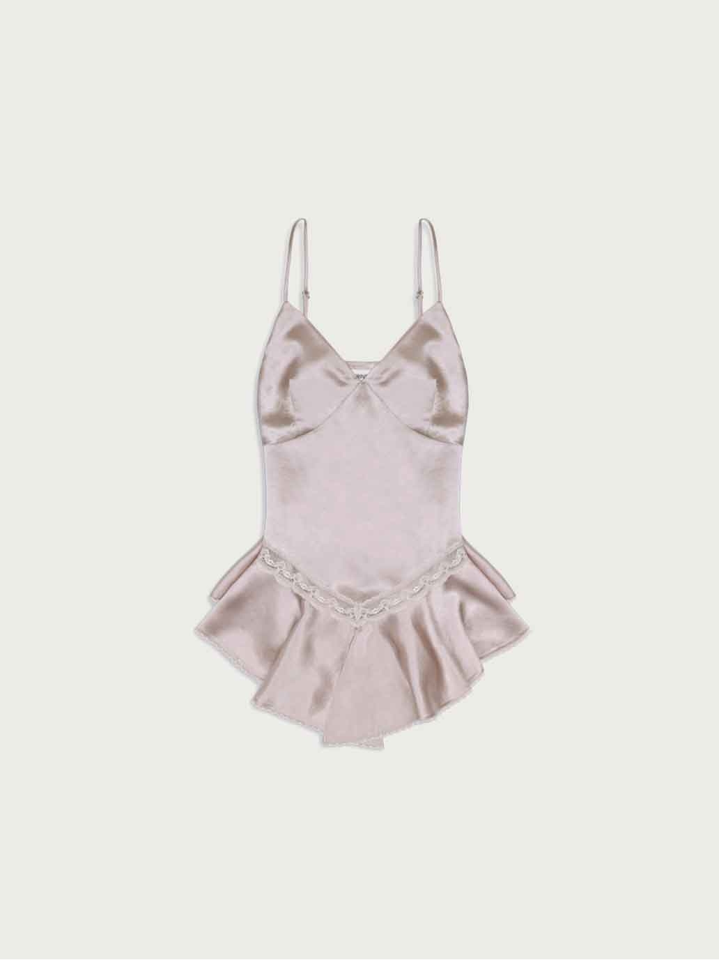 Nude Pink Lace Tank Top