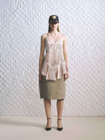 Nude Pink Lace Tank Top