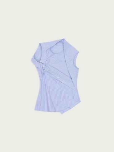 Blue Sleeveless Shirt