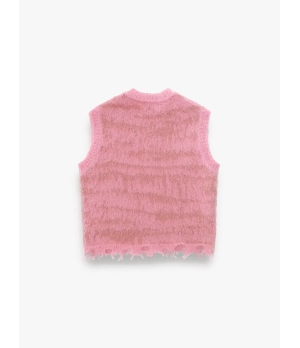 CHAMBRE DE FAN Brushed Mohair Vest Pink