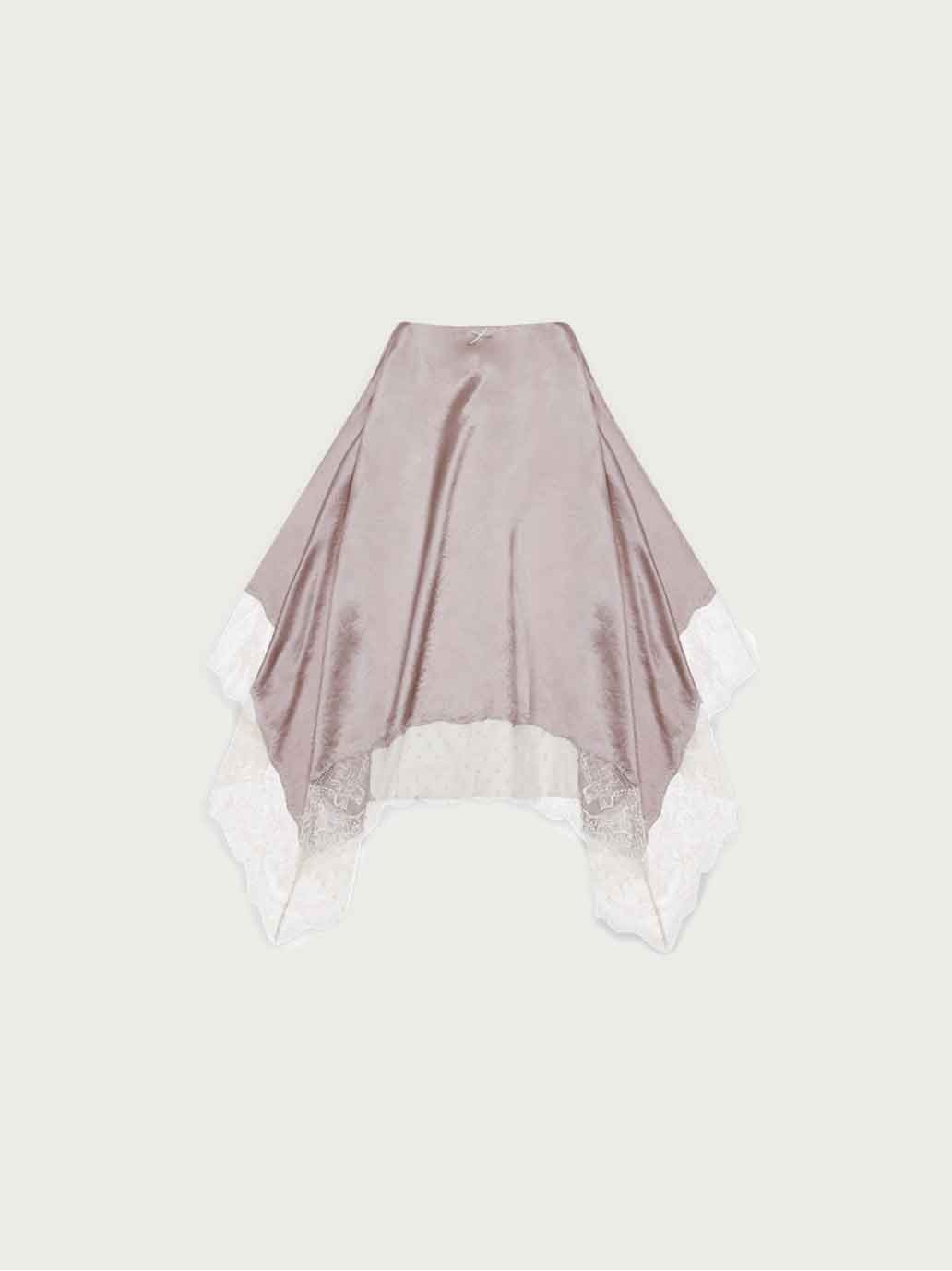 Pink&Polka Dot Paneled Lace Decorative Skirt