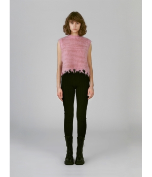 CHAMBRE DE FAN Brushed Mohair Vest Pink