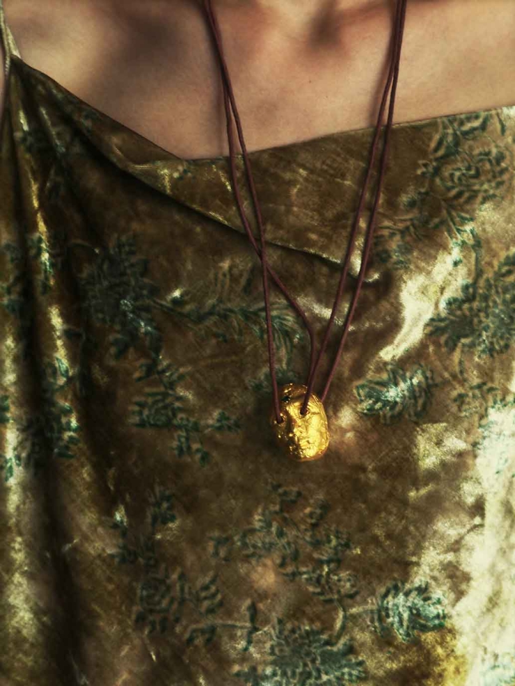 Golden Double-Sided Brow Charm Necklace