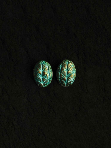 Green Palm Fruit Earrings
