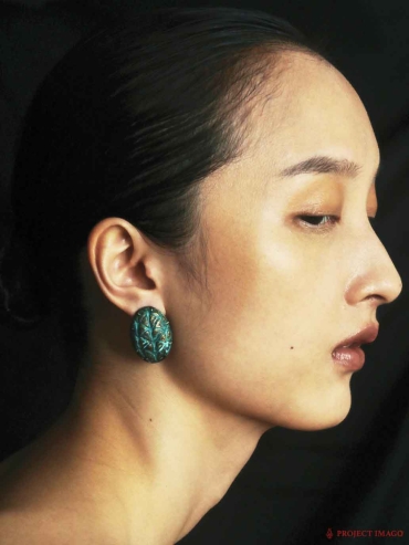 Green Palm Fruit Earrings