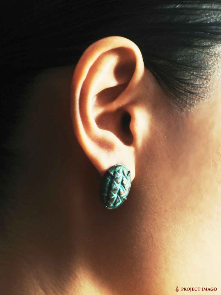 Green Palm Fruit Earrings