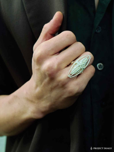 Silver Mirror Jellyfish Ring