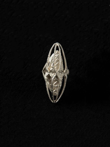 Silver Mirror Jellyfish Ring