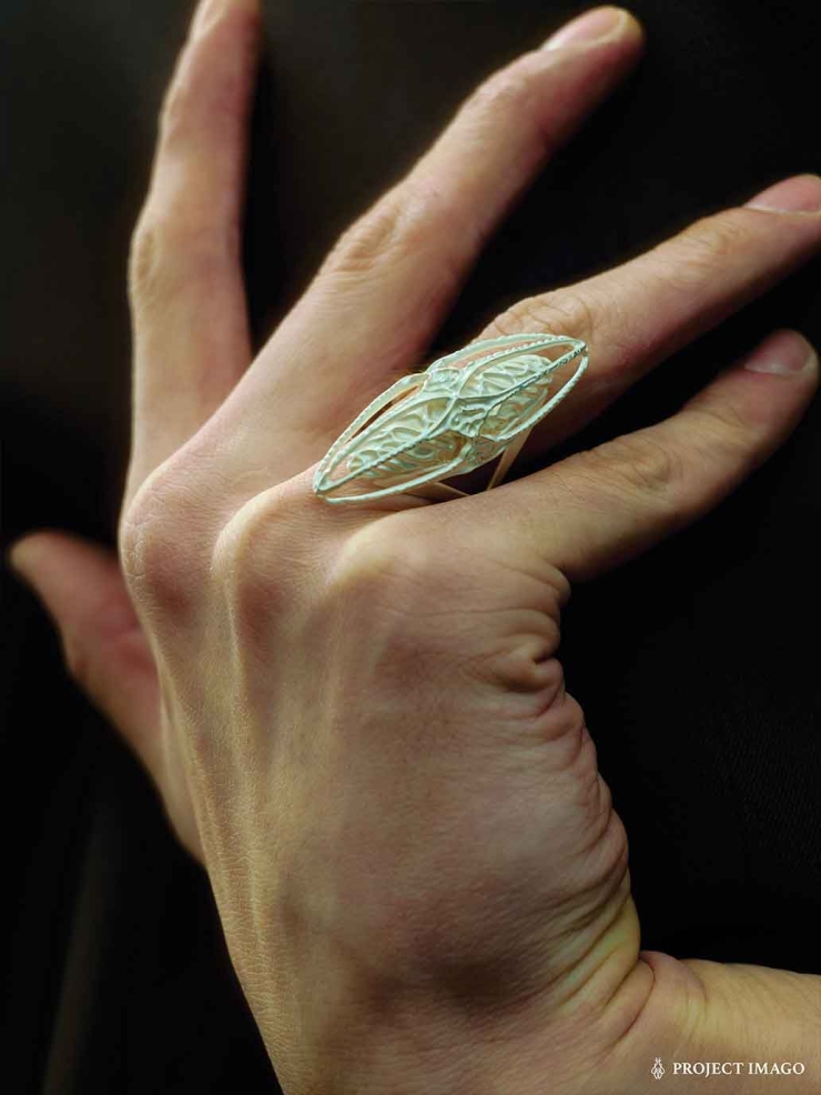 Silver Mirror Jellyfish Ring