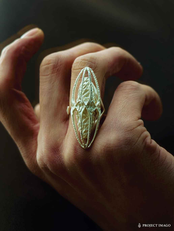 Silver Mirror Jellyfish Ring