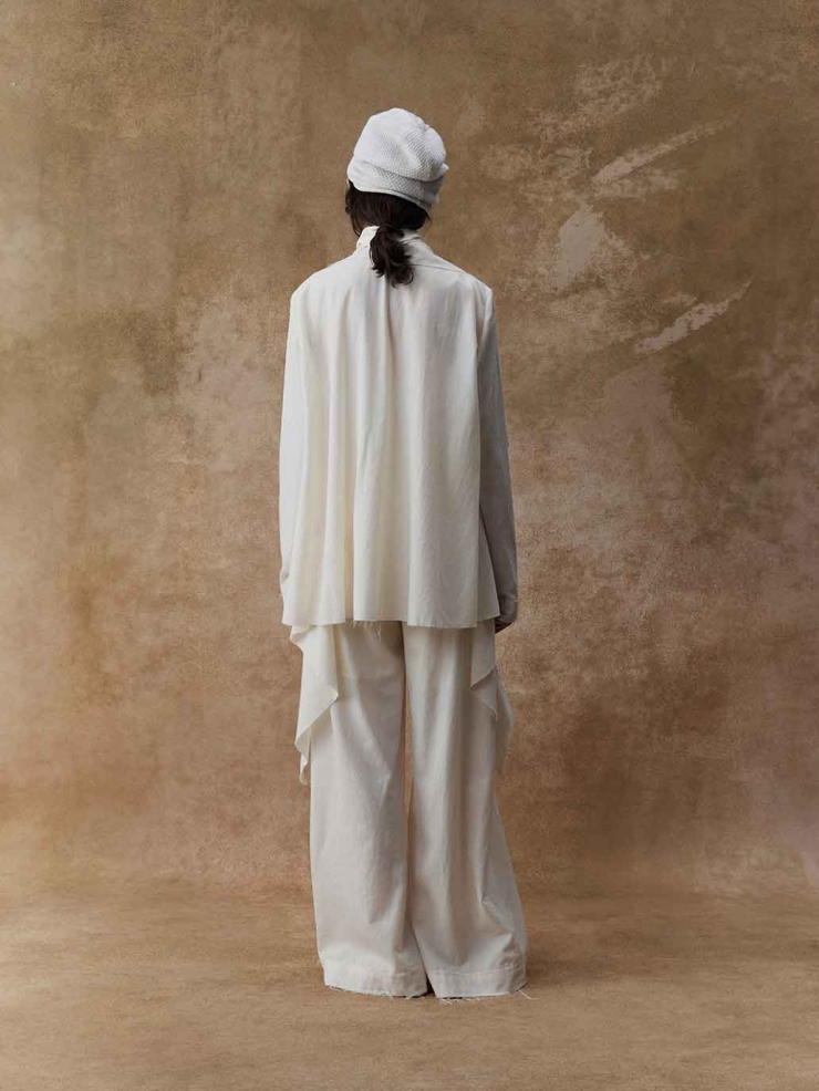 Lace-Trimmed Oversized Collar Cardigan