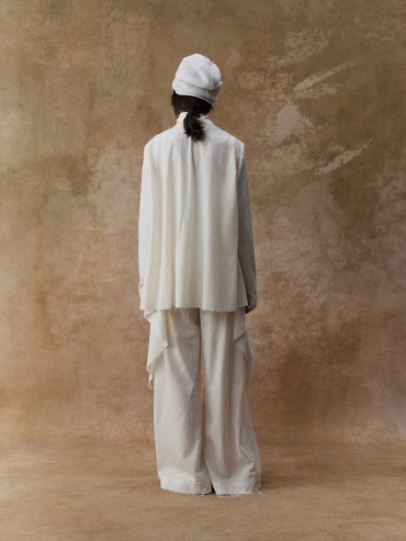 Lace-Trimmed Oversized Collar Cardigan