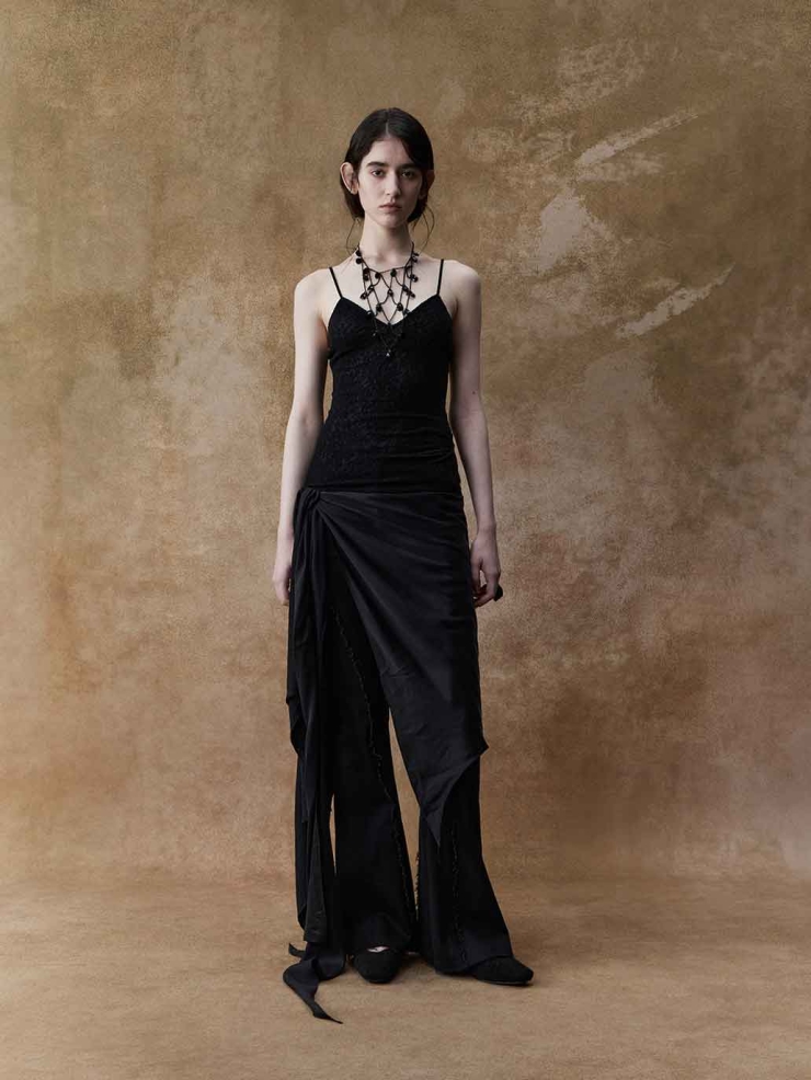 Black Wool Lace Tank Top