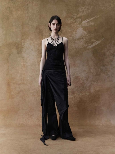 Black Wool Lace Tank Top