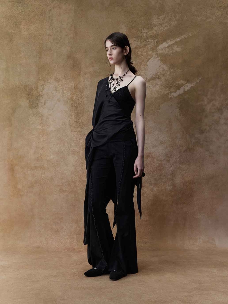 Black Wool Lace Tank Top