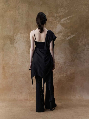 Black Wool Lace Tank Top