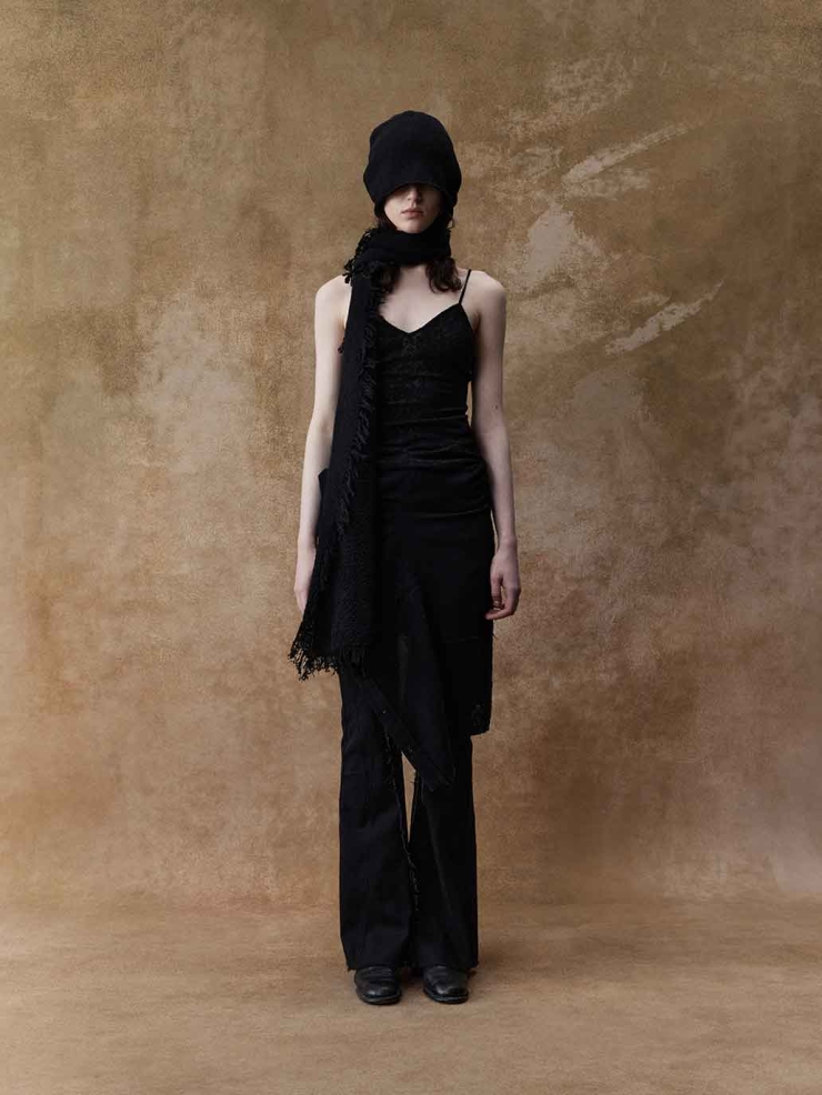 Black Wool Lace Tank Top