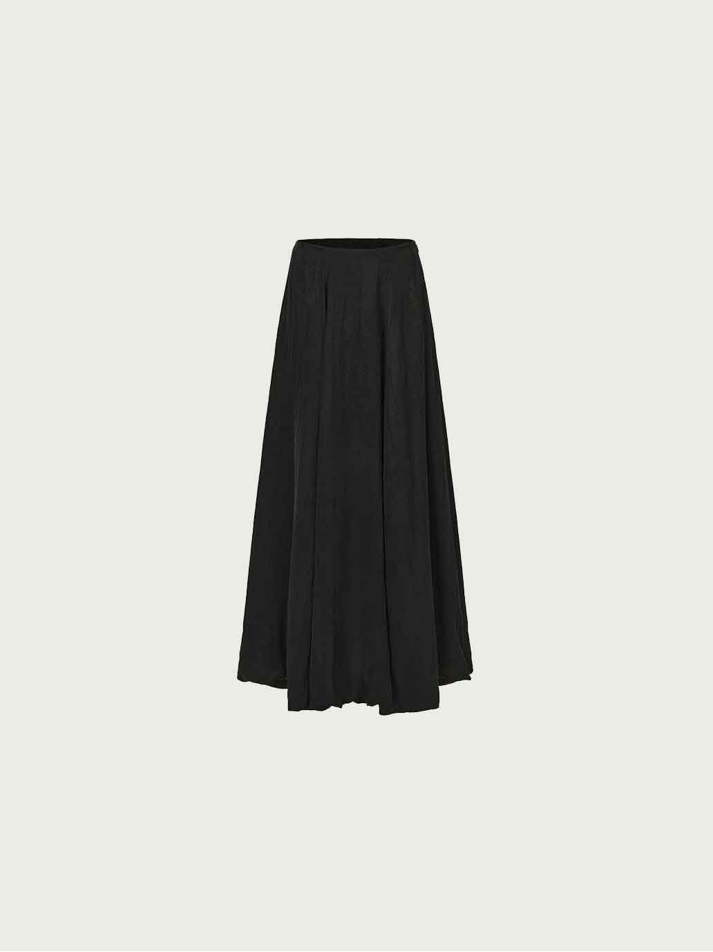 Black Flared Maxi Skirt