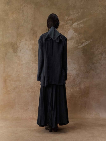 Black Flared Maxi Skirt