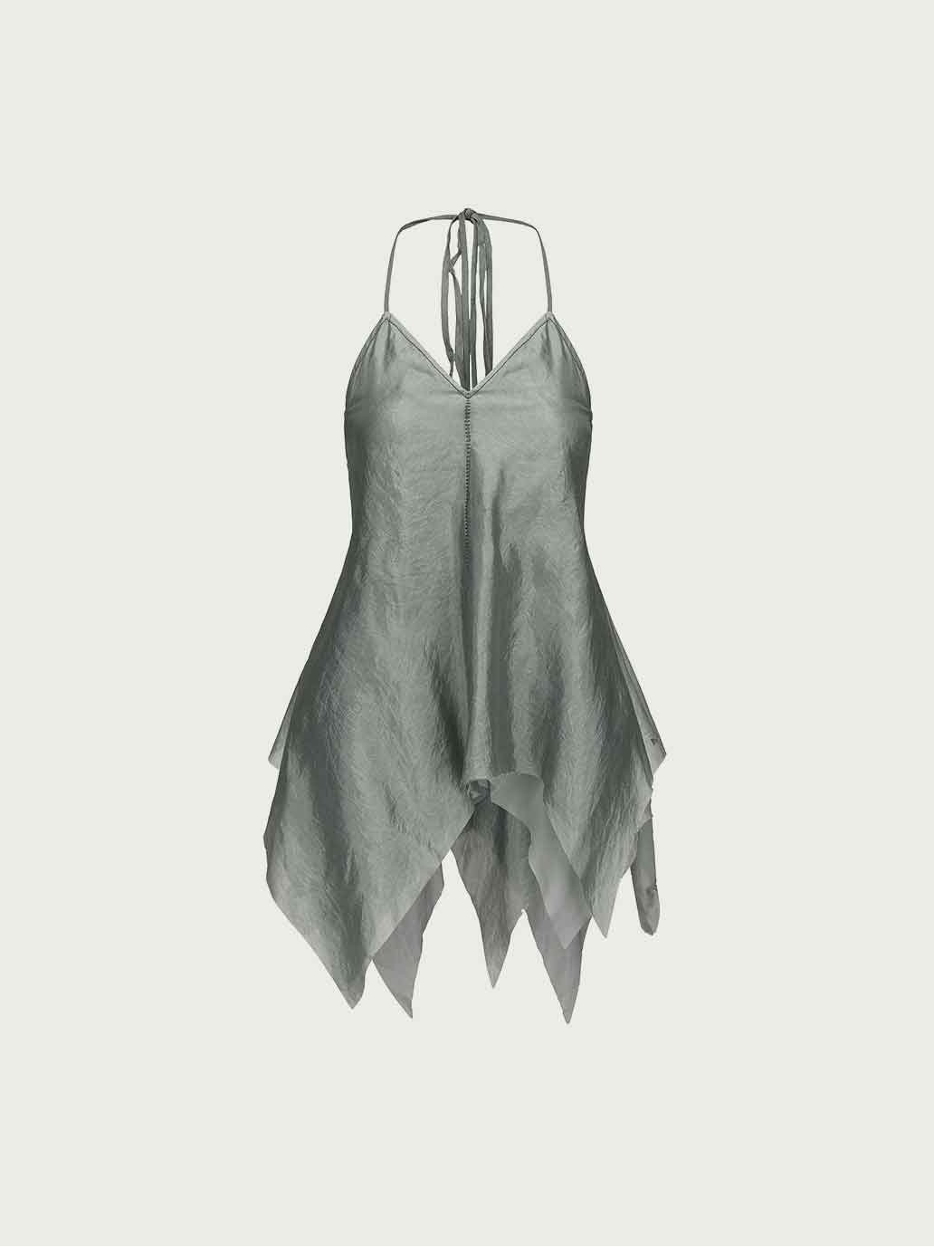 Grey Bell Tassel Top