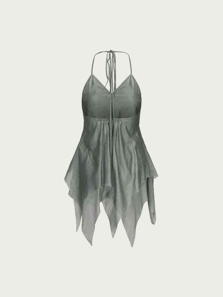 Grey Bell Tassel Top