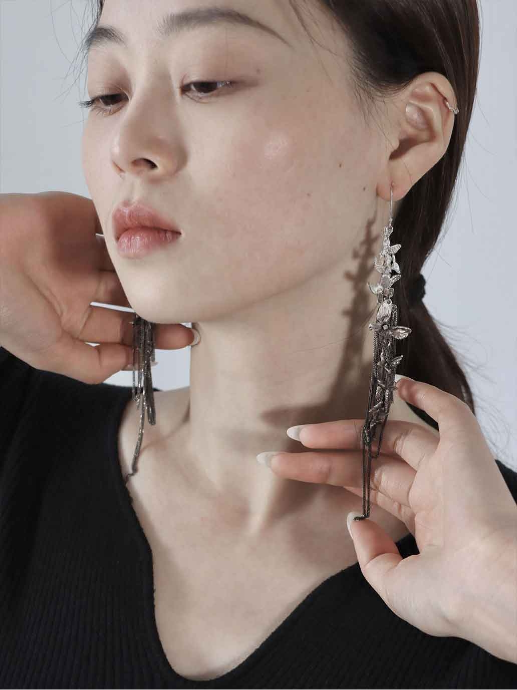 Black Butterfly Hook Earrings - Single