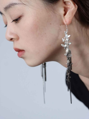 Black Butterfly Hook Earrings - Single