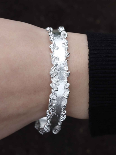 Silver Feather Bracelet