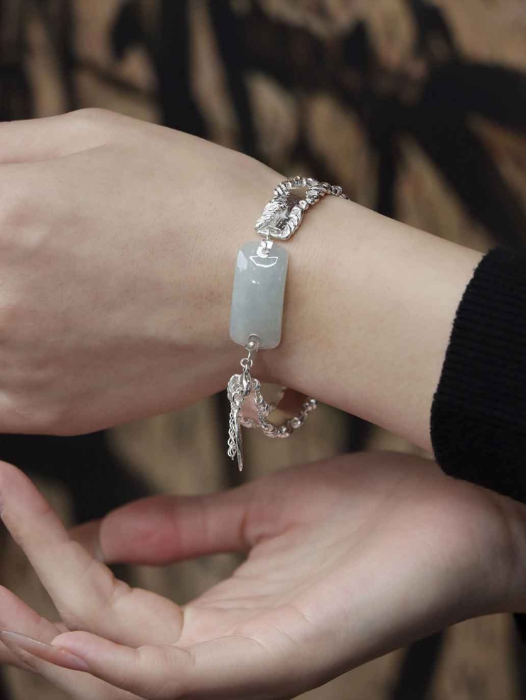 Silver Feather Bracelet