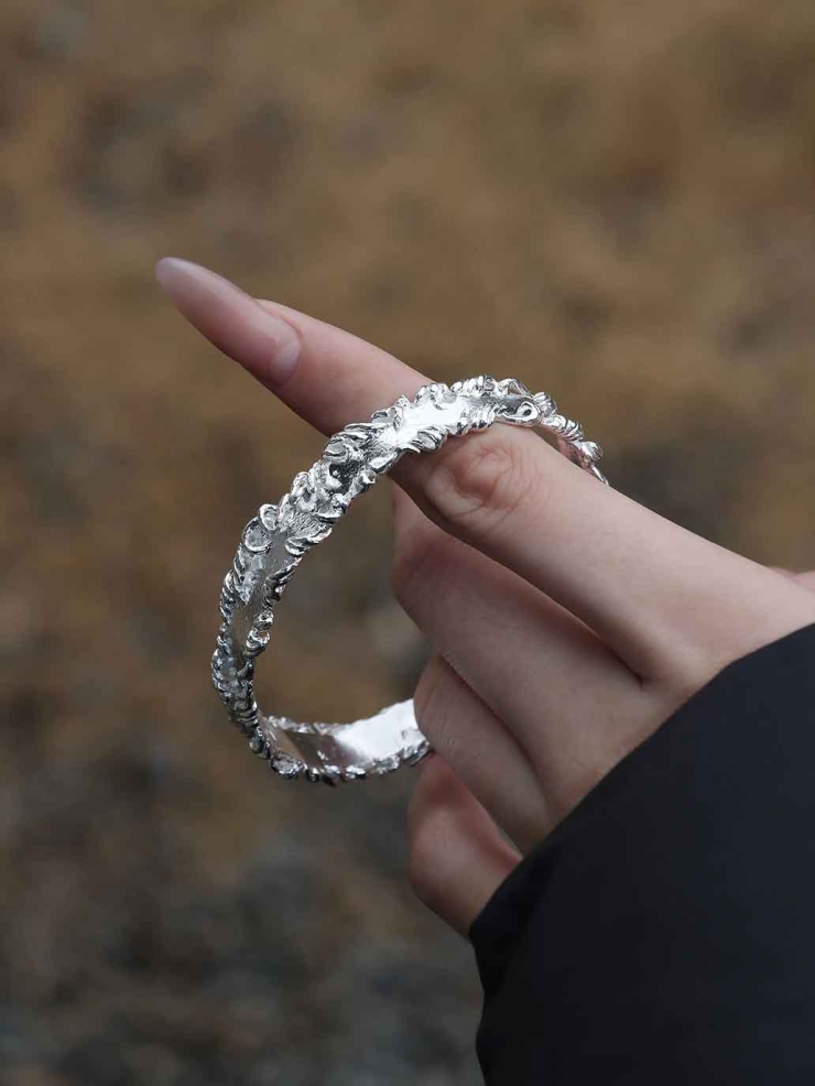 Silver Feather Bracelet