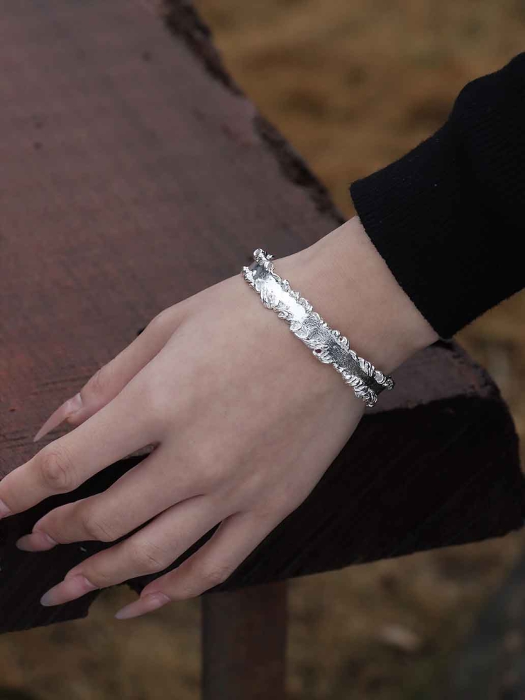Silver Feather Bracelet