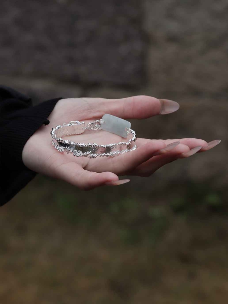 Silver Feather Bracelet