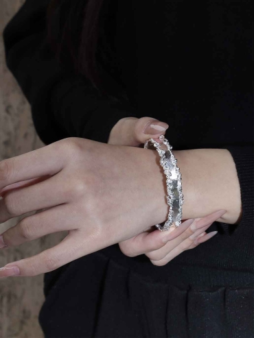 Silver Feather Bracelet