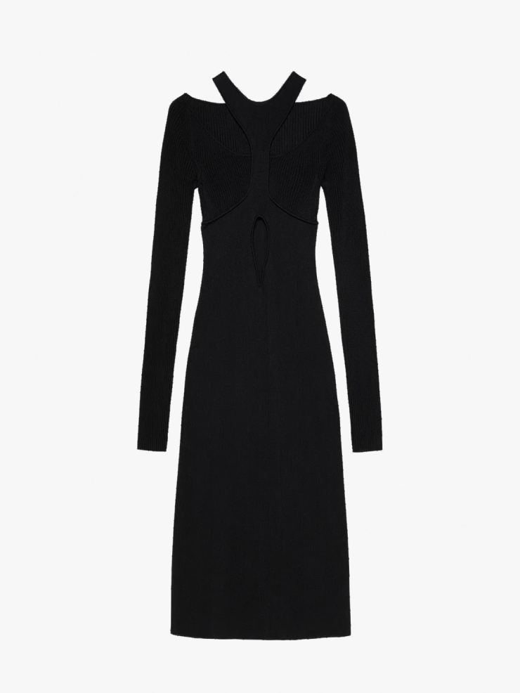CAES Layered Knit Cut-Out Dress