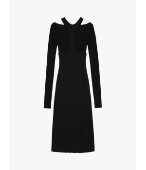 CAES Layered Knit Cut-Out Dress