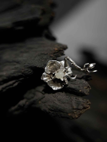 Silver Orchid Vine Ring